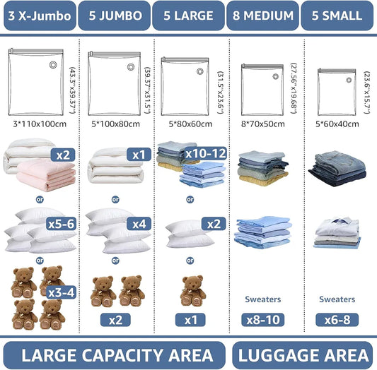 BoxLegend Vacuum Storage Bags with Electric Pump, 26 Pack - Alternate view