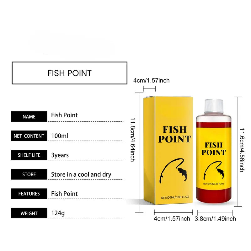 Fish Point Concentrated Fish Attractant Liquid โ Fast-Acting Red Worm Bait Additive for Freshwater Fishing, Enhances Scent & Improves Bite Response (100ml)