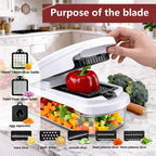 Snofrid 15-in-1 Vegetable Chopper with 8 Blades & Container
