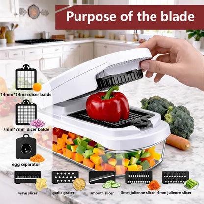 Snofrid 15-in-1 Vegetable Chopper with 8 Blades & Container