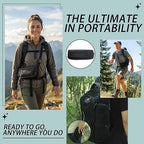 12" Portable Collapsible Stool - Folding Chair with Storage Pouch, Convertible Satchel for Hands-Free Carry & Supports 265Lbs, Ultralight for Hiking, Fishing, Camping, Festivals