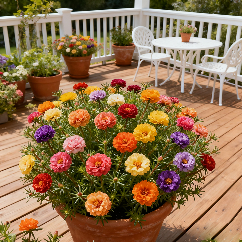 Moss Rose Flower Garden Seeds - Bulk Non-GMO Seed Blend Flowers, Large Blooms, Attracts Pollinators, Enhances Biodiversity, Easy-to-Grow Full Sun Outdoor Planting - Image 4