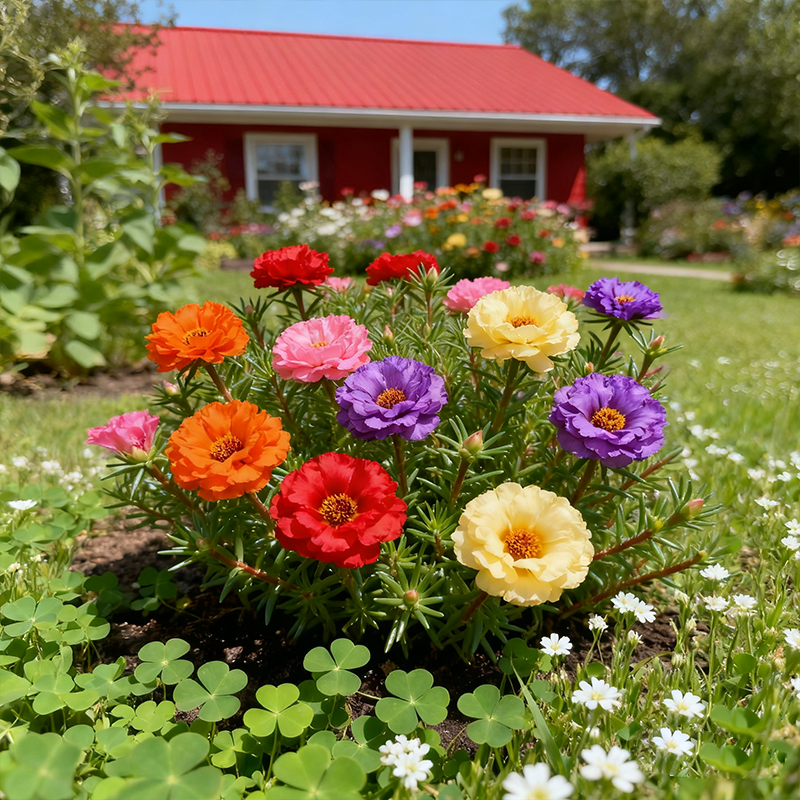 Moss Rose Flower Garden Seeds - Bulk Non-GMO Seed Blend Flowers, Large Blooms, Attracts Pollinators, Enhances Biodiversity, Easy-to-Grow Full Sun Outdoor Planting - Image 5