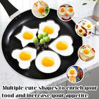 5Pcs Egg Ring Mold, Stainless Steel Fried Egg Shaper with Anti-Scald Handle, Cute Heart/Star/Bear/Flower/Round Pancake Molds for Breakfast, Non-Stick Egg Cooker Rings for Kids - YY