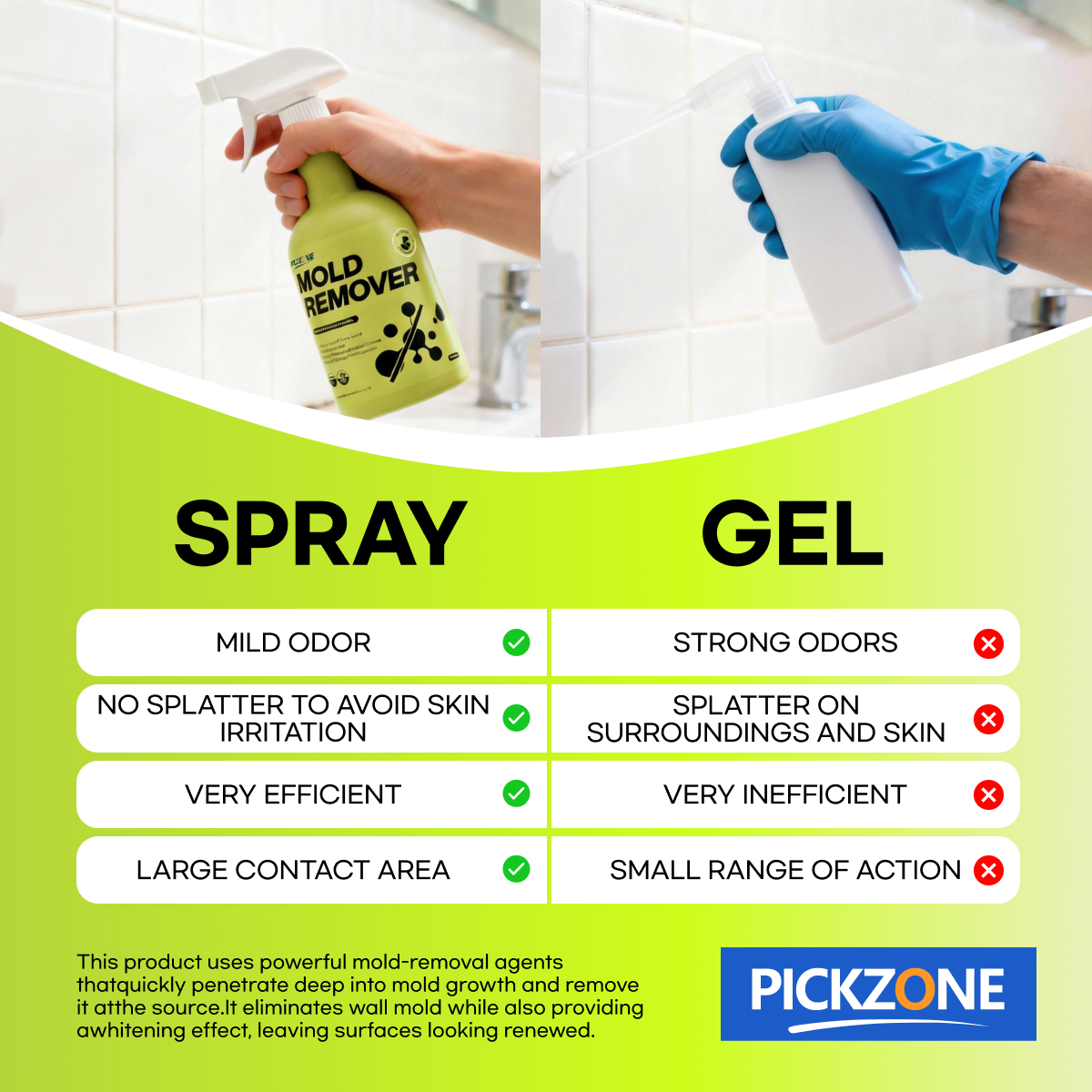 PICKZONE Mold & Mildew Stain Remover Spray