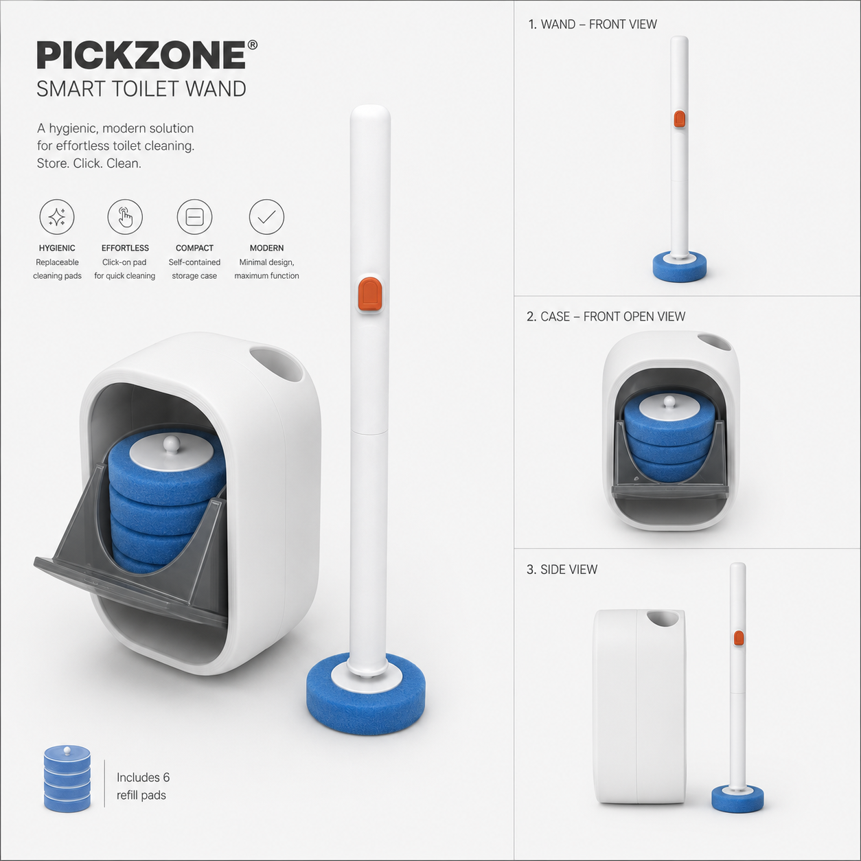 PICKZONE Wall-Mounted Toilet Brush Set