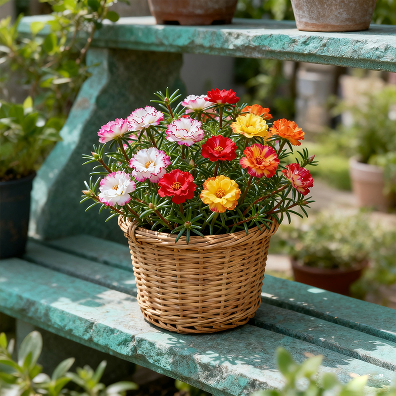 Moss Rose Flower Garden Seeds - Bulk Non-GMO Seed Blend Flowers, Large Blooms, Attracts Pollinators, Enhances Biodiversity, Easy-to-Grow Full Sun Outdoor Planting - Image 6