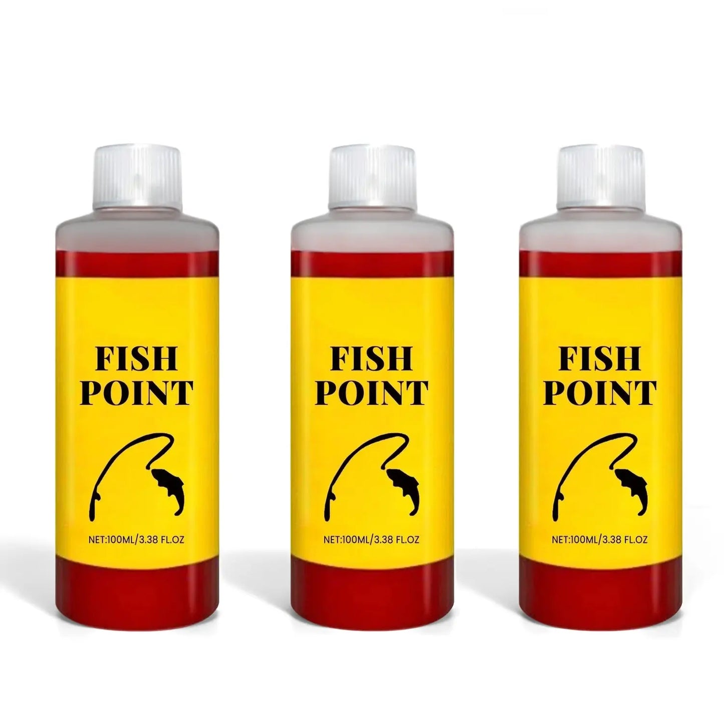 Fish Point Concentrated Fish Attractant Liquid – Fast-Acting Red Worm Bait Additive for Freshwater Fishing, Enhances Scent & Improves Bite Response (100ml)