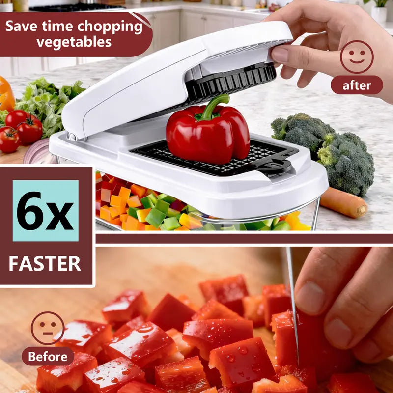 Snofrid 15-in-1 Vegetable Chopper with 8 Blades & Container