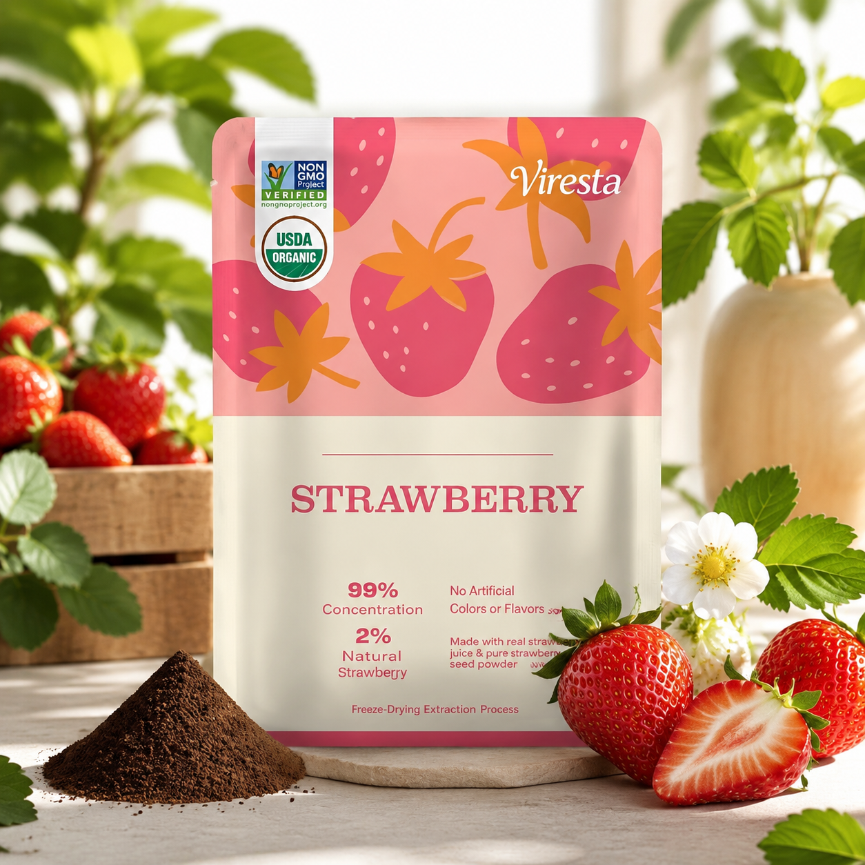 5000+Cream Strawberry Seeds for Planting, Fruits Extra Big, Juicy, Sweet Strawberries Great for Pots or the Ground, indoors or Outdoors