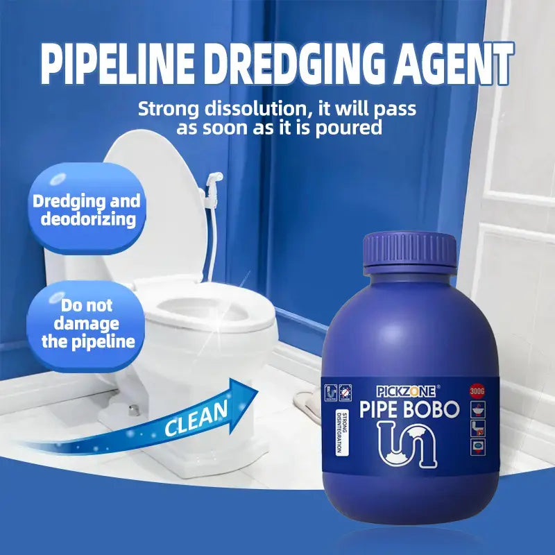 PICKZONE PIPE BOBO Drain Unclogger – Fast-Acting Pipeline Dredging Agent for Kitchen, Shower, Tub & Garbage Disposal | Safe for All Pipes