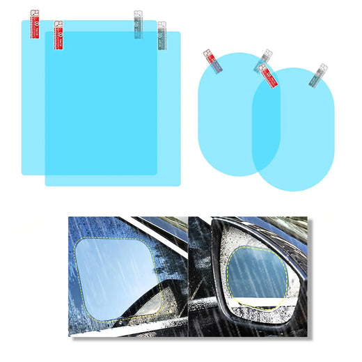 4PCS Car Rearview Mirror Rainproof Film – HD Nano Coating Anti-Fog Waterproof Protective Sticker for Side Mirrors | Fits Cars, Trucks & SUVs