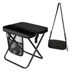 12" Portable Collapsible Stool - Folding Chair with Storage Pouch, Convertible Satchel for Hands-Free Carry & Supports 265Lbs, Ultralight for Hiking, Fishing, Camping, Festivals
