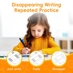 TIMETOME Reusable Grooved Handwriting Workbook for Kids – 6 Books Set, Math, Words & Drawing | Magic Disappearing Ink Practice Notebook, School Supplies Gift