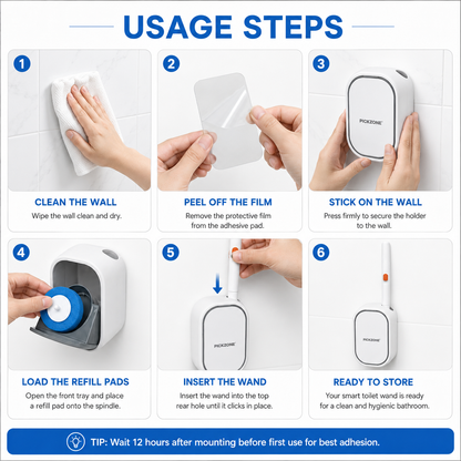 PICKZONE Wall-Mounted Toilet Brush Set