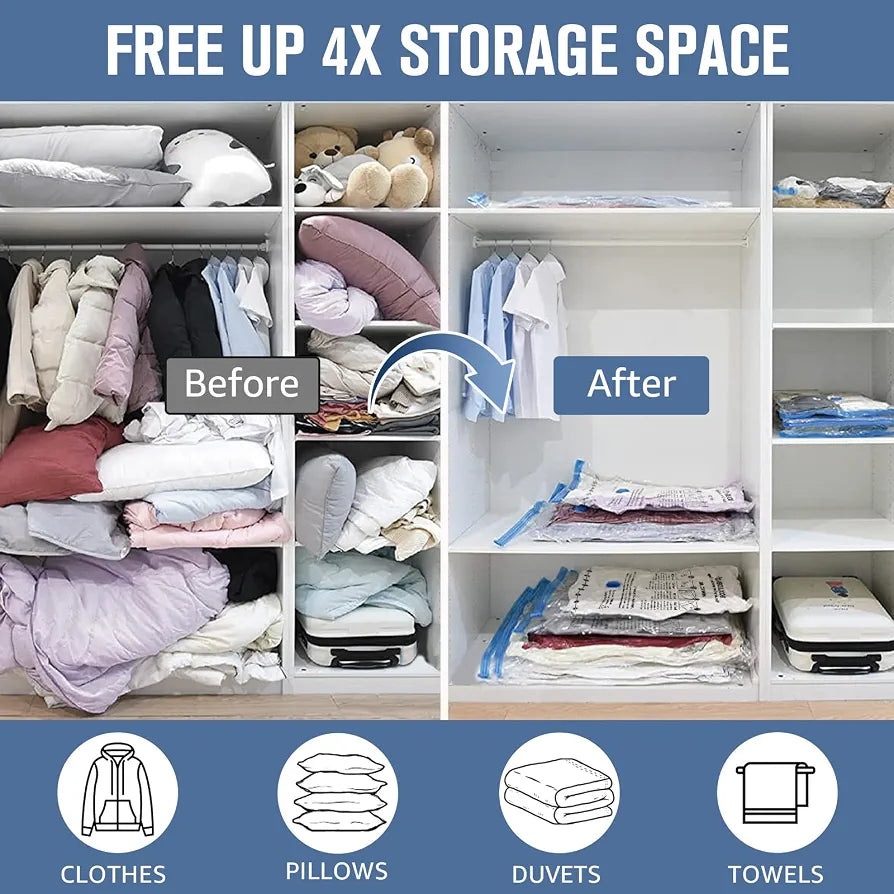 BoxLegend Vacuum Storage Bags with Electric Pump 26 Combo  Thickened Vacuum Seal Bags for Clothing Space Saving for Coat Quilt Blanket Pillow Comforters