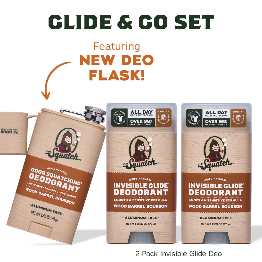 Dr. Squatch Glide & Go Set - Deodorant Flask - Gifts for Men
