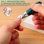 Eagle Beak Beveled Nail Clippers 3Pcs – Wide Jaw Opening Anti-Splash, 25° Slanted Blade, Long Handle | Thick Nails, Seniors & Ingrown Nail Care (Green)
