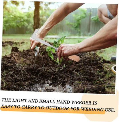 Crevice Weeding Tool - Stainless Steel Manual Weed Puller with Beech Wood Handle