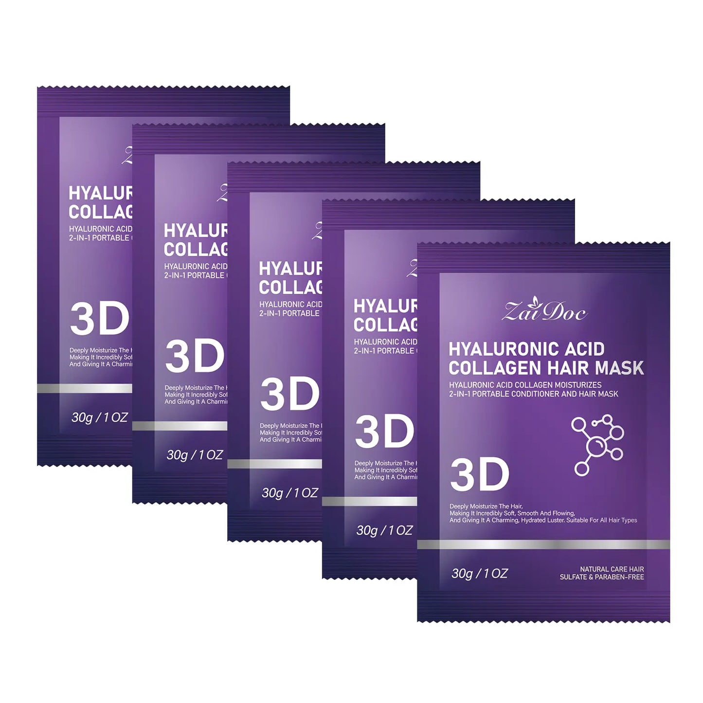 ZaiDoc 3D Hyaluronic Acid Collagen Hair Mask 30g (10 Pack)