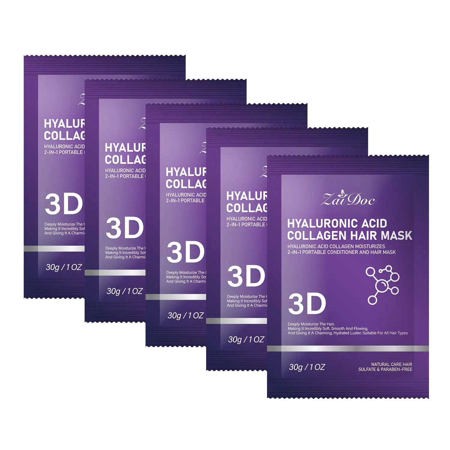 ZaiDoc 3D Hyaluronic Acid Collagen Hair Mask 30g (10 Pack)