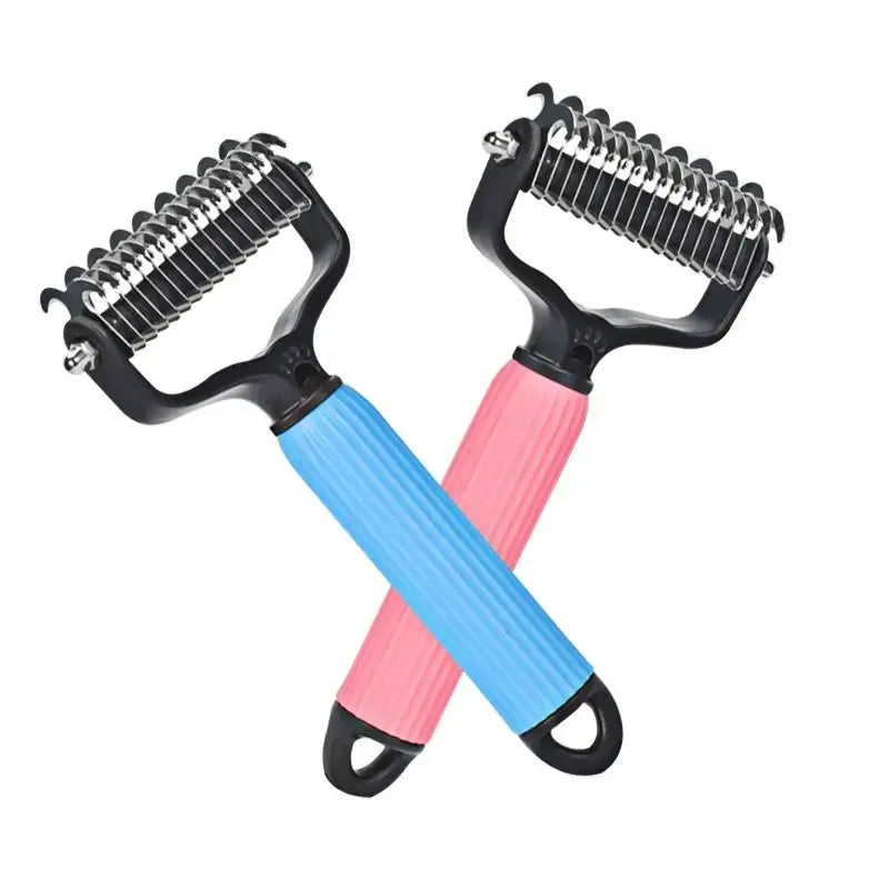 Universal Pet Detangling Comb for Dogs — Double-Sided Stainless Steel Grooming Tool for Coat Care & Shedding Removal