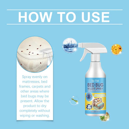 Bed Bug Killer Spray — Kills on Contact & Eggs — Plant-Based, No-Rinse — Safe Around Kids & Pets — Also for Fleas, Mites, Flies & Mosquitoes