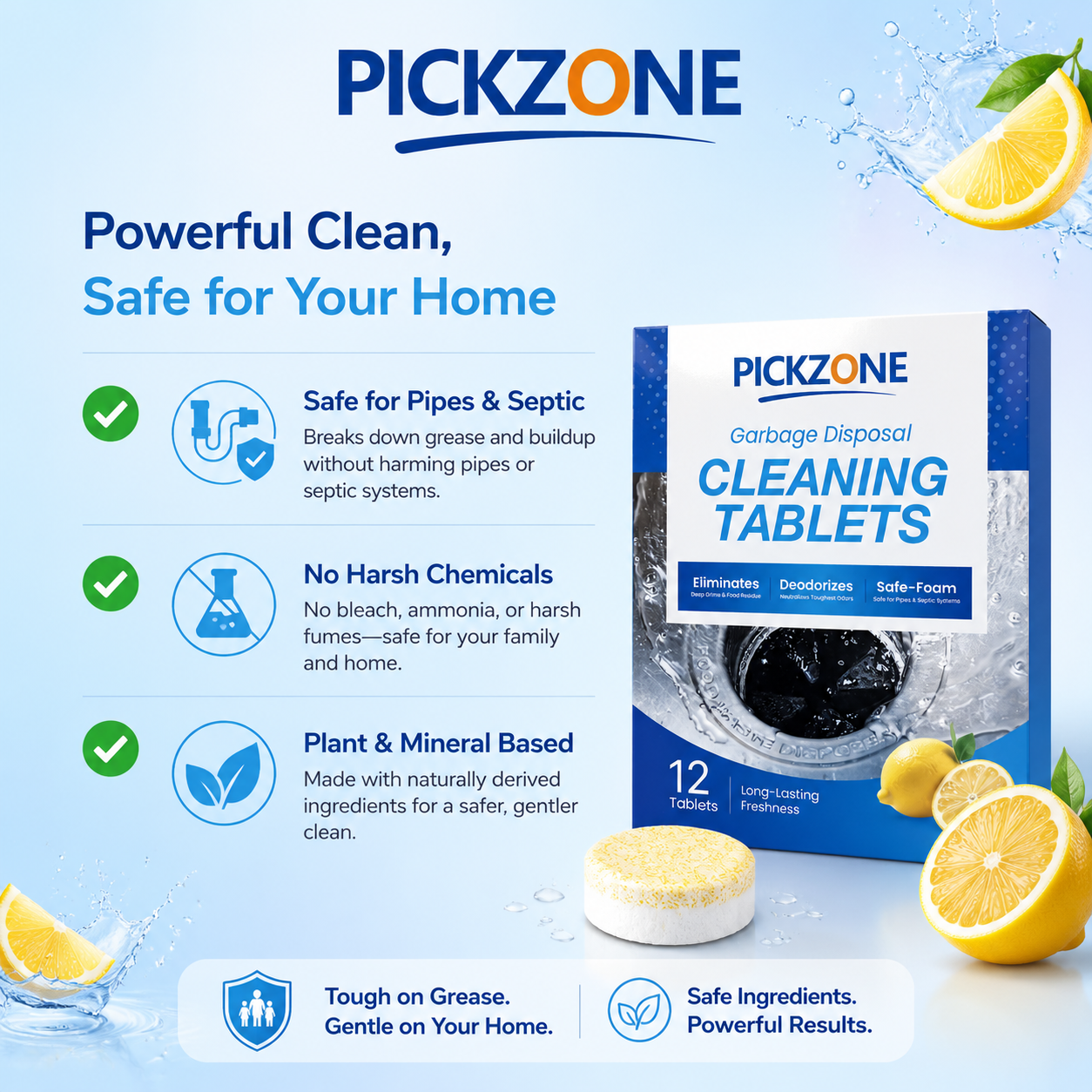 PICKZONE Garbage Disposal Cleaner Tablets