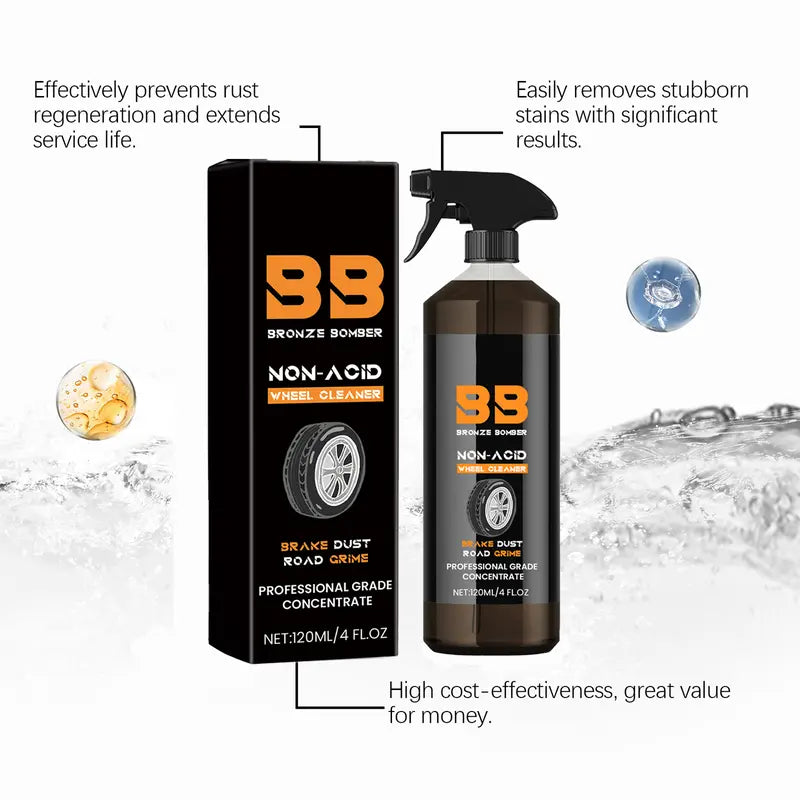 Automotive Rust Remover Spray 120ML – Fast-Acting Iron & Rust Cleaner for Wheels, Rims & All Metal Surfaces – Premium Car Detailing Chemicals, Safe for Most Automotive Finishes, Cars & Motorcycles