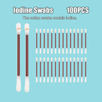 100 Cotton Swabs - Care & Pet Cotton Swabs, Individually Packaged | Portable for Outdoor Activities & Emergency Supplies