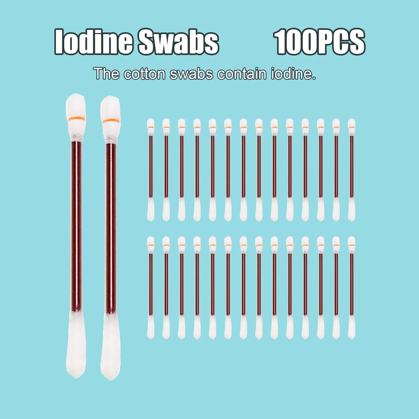 100 Cotton Swabs - Care & Pet Cotton Swabs, Individually Packaged | Portable for Outdoor Activities & Emergency Supplies