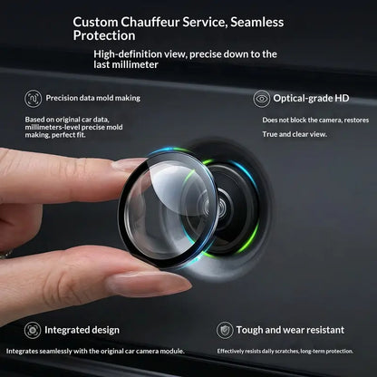 2PCS Car Camera Lens Cover — 360° Panoramic Waterproof Anti-Scratch HD Clear Protector for Tesla & Most Cars SUV