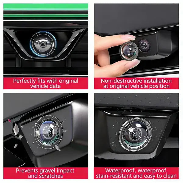2PCS Car Camera Lens Cover — 360° Panoramic Waterproof Anti-Scratch HD Clear Protector for Tesla & Most Cars SUV