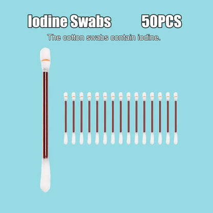 100 Cotton Swabs - Care & Pet Cotton Swabs, Individually Packaged | Portable for Outdoor Activities & Emergency Supplies