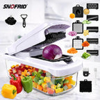 Snofrid 15-in-1 Vegetable Chopper with 8 Blades & Container