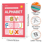 TIMETOME Reusable Grooved Handwriting Workbook for Kids – 6 Books Set, Math, Words & Drawing | Magic Disappearing Ink Practice Notebook, School Supplies Gift