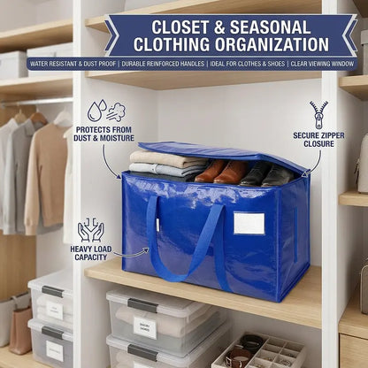 6-Pack Extra-Large Heavy-Duty Moving & Storage Bags – Waterproof with Handles & Zipper