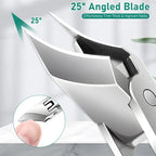Eagle Beak Beveled Nail Clippers 3Pcs – Wide Jaw Opening Anti-Splash, 25° Slanted Blade, Long Handle | Thick Nails, Seniors & Ingrown Nail Care (Green)
