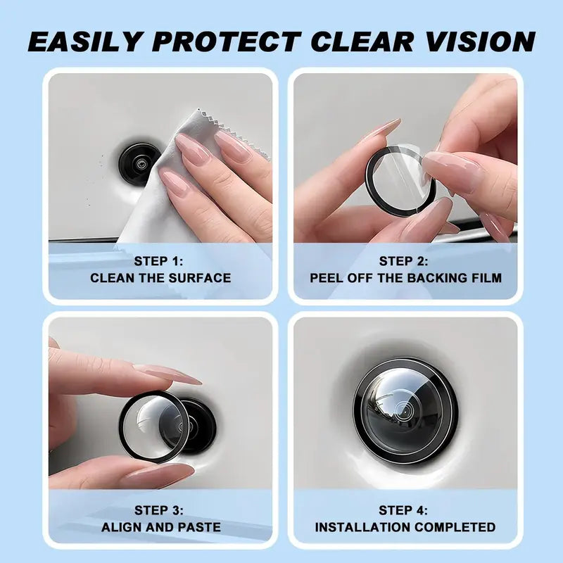 2PCS Car Camera Lens Cover — 360° Panoramic Waterproof Anti-Scratch HD Clear Protector for Tesla & Most Cars SUV