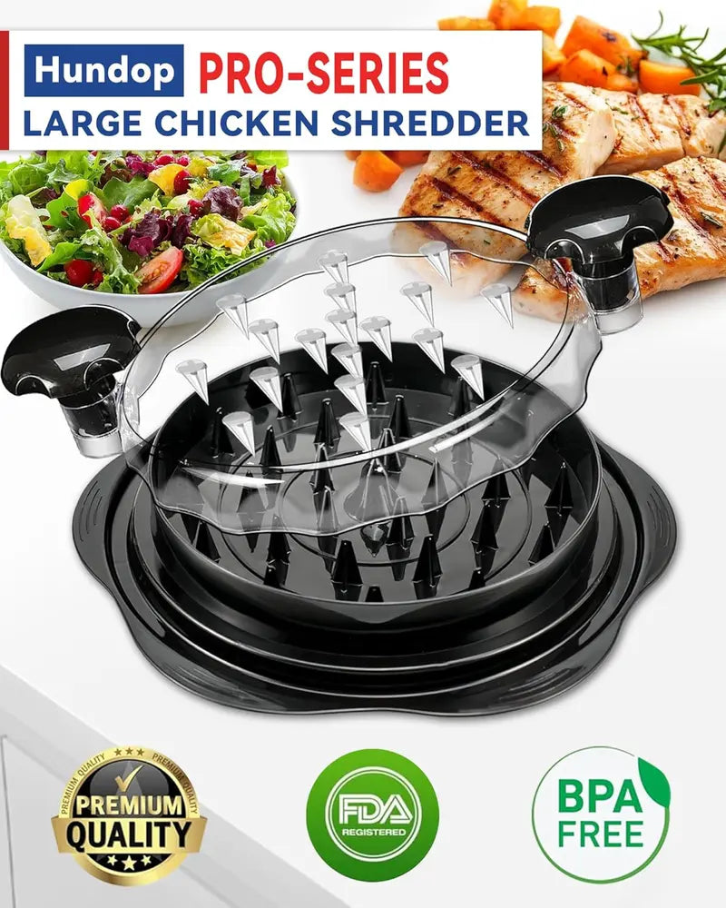 Large Chicken Shredder Tool Twist – Heavy Duty Meat Shredder Machine, BPA Free, Anti-Slip, Dishwasher Safe | For Chicken, Pork & Beef