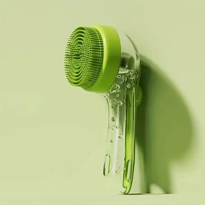 Pet Bath Brush 2 in 1 Dog Bath Brush with Built-in Shampoo Dispenser Multi-functional Dog Bath Brush for Long & Short Haired Dogs Cats Shower
